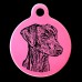 Doberman Natural Ear Engraved 31mm Large Round Pet Dog ID Tag